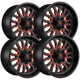 D61220008247 Fuel Set Of 4 D612 Stroke 20x10 8x6.5 Inch -18mm Black/red Wheels Rims 20