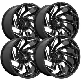 D75320909452 Fuel Set Of 4 D753 Reaction 20x9 6x120 8mm Black/milled Wheels Rims 20 Inch