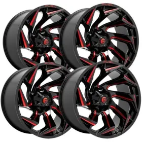 D75520907050 Fuel Set-4 D755 Reaction 20x9 5x5.5 Inch /5x150 1mm Black/red Wheels Rims 20