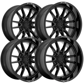 D76020908450 Fuel Set Of 4 D760 Clash 20x9 6x5.5 Inch 1mm Gloss Black Wheels Rims 20