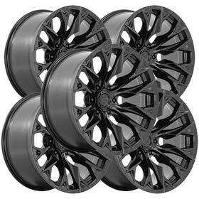 Fuel D80422008447 Set Of 5 D804 Flame 6 22x10 6x5.5 Inch -18mm Blackout Wheels Rims 22