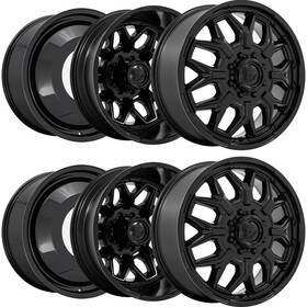 Fuel D87120829335-6 Set Of 6-20 Inch D871 Flux Dually 8x210 Blackout Wheels Rims