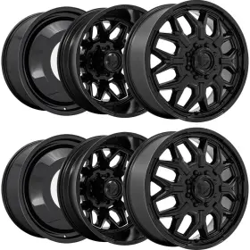 D87120829335-6 Fuel Set Of 6-20 Inch D871 Flux Dually 8x210 Blackout Wheels Rims