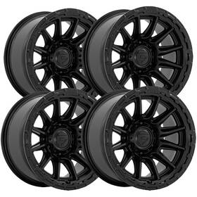 Fuel Fc866mx22106818n Set Of 4 Fc866 Piston 22x10 6x5.5 Inch -18mm Blackout Wheels Rims 22