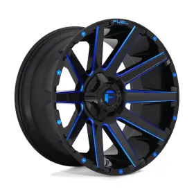 D64420002647-1n Fuel Off-road Contra D644 20x10 -18 Gloss Black With Candy Blue Wheel 5x114.3 5x127 Qty 1