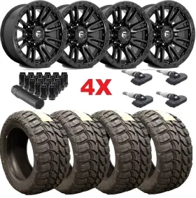 D67920008247 Fuel Off-road 20 Rebel 8 Wheel Tire Mud Terrain Package Set F-250 F350 Ram 8x165.1 35