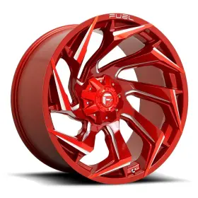 D75424201747 Fuel Off-road One 24x12 D754 Reaction 8x170 -44 Red Milled Wheel Rim 125.1