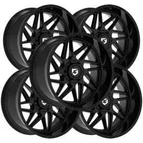 761b-2226844 Gear Off-road Set Of 5 761b Ratio 22x12 6x135/6x5.5 Inch -44mm Gloss Black Wheels Rims