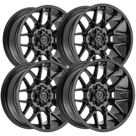 768b-2096800 Gear Off-road Set Of 4 768b Primacy 20x9 6x135/6x5.5 Inch 0mm Gloss Black Wheels Rims