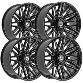 770bm-2208119 Gear Off-road Set Of 4 770bm Edge 22x10 8x6.5 Inch -19mm Black/milled Wheels Rims