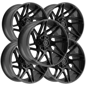 777b-2096800 Gear Off-road Set Of 5 777b Vortex 20x9 6x135/6x5.5 Inch 0mm Gloss Black Wheels Rims