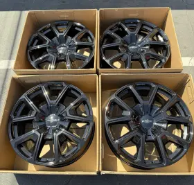 84434521 General Motors 22 Inch Chevy 1500 High Country Tahoe Silverado Wheels Gloss Black Oem Rims Set 4