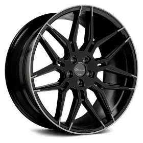 2090f35gobogmt Giovanna Set Of 4 - 20 Inch Staggered Bogota Gloss Black Machine Tips 5x4.5 Rims