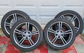 Gm 09596783 2008-2010 C6 Corvette Oem Front And Rear Wheels 5 Double Spoke Gunmetal Qx1 24k Mi