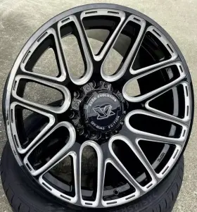 Ev501-221080-19bml-1963 Gmc 4 New 22x10 Evok Ev501 Wheels -19 Gloss Black Milled 8x180 Chevy 2500