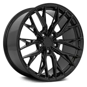 Gf05198552038bk Ground Force Wheels Gf5 19x8.5 38 5x120.65 66.9 Black Rims Set Of 4