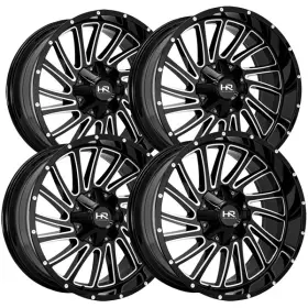 H708-221081125gbm Hardrock Off-road Set Of 4 H708 Overdrive 22x10 8x6.5 Inch -25mm Black/milled Wheels Rims