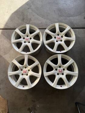 Honda Oem 42700-snw-j71 Jdm Civic Type R Fd2 Wheels 18x7.5j 60 5x114.3 White Rims Set Of 4