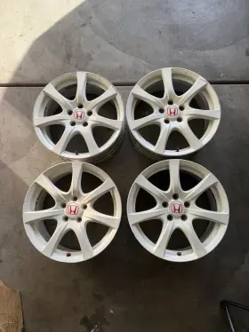 42700-snw-j71 Honda Oem Jdm Civic Type R Fd2 Wheels 18x7.5j 60 5x114.3 White Rims Set Of 4