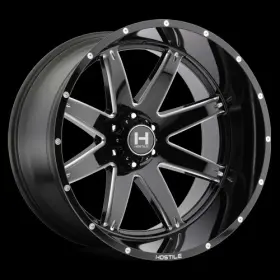 H109-2010817047b Hostile 4x 20x10 Black Milled Wheels Alpha H109 8x170 -19 Ford F250 Blade Cut