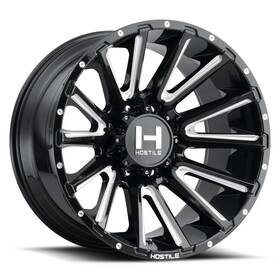 Hostile H123-2012818047b 4-new 20 Inch H123 Typhoon Wheels 20x12 8x180 -44 Black Milled Rims 125.2