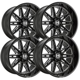 Hostile H126-2012513947b Set-4 H126 Maniac 20x12 5x5.5 Inch -44mm Black/milled Wheels Rims 20