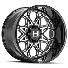 Hostile H132-2212817047b 22x12 H132 Anvil Blade Cut Black Milled Wheels 8x170 -44mm Set Of 4