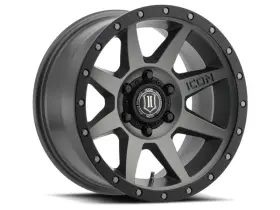 1818908350tt Icon Rebound Fits 18x9 6x5.5 0mm Offset 5in Bs 106.1mm Bore Titanium Wheel