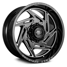 830gbx-21066-12 Impact Off-road 830 Wheels 20x10 -12 6x139.7 106.1 Black Rims Set Of 4