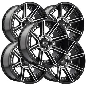 149-2183b Ion Set Of 5 149 20x10 6x5.5 Inch -24mm Black/machined Wheels Rims 20