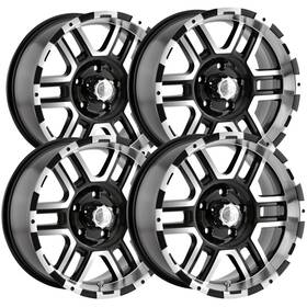 Ion 179-6883b Set Of 4 179 16x8 6x5.5 Inch 10mm Black/machined Wheels Rims 16