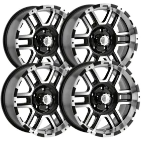 179-6883b Ion Set Of 4 179 16x8 6x5.5 Inch 10mm Black/machined Wheels Rims 16