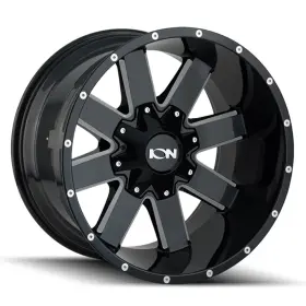 141-7952m18 Ion Alloy 141 17x9 5x127/5x139.7 Offset 18 Black With Milled Spokes Quantity Of 4