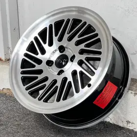 W023-bmf1670.30.4.100-a Ipw 4 Pcs Set 16 Inch Black Machined Wheels Jdm Lc Style 16x7 4x100 30 Cb67.1 Rims