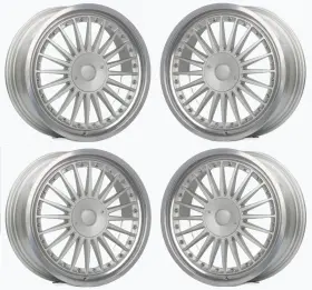 W750-sml1885.15.5.112.120-a Ipw 18 Inch Hart Style Wheels 18x8.5 5x112 15 Cb 74.1 Silver Machined Rims Set 4