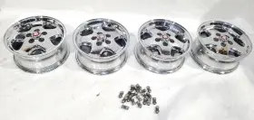 560-59730 Jaguar 1995 Xjs Oem Set Of 4 Chrome Wheel Rims With Center Lug Nuts 16x7