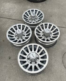 Jeep 560-01514 Grand Wagoneer Rims Fsj Oem Aluminum Turbine Wheels 15x7 Set With Caps