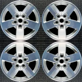 9097 Jeep Commander Machined With Silver Pockets 17 Inch Oem Wheel Set 2006 To 2010