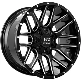 K182010555127-12gbml K2 Off-road K18 Venom 20x10 5x5 Inch /5x5.5 -12mm Black/milled Wheel Rim 20