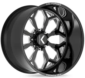 Kf008241486gm Kg1 4x New 24x14 Knox Forged Kf008 Gloss Black Milled Wheels 8x6.5 Ram Chevyy
