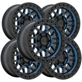 Km54989068912n Kmc Set Of 5 Km549 Grs 18x9 6x5.5 Inch -12mm Blue Wheels Rims 18