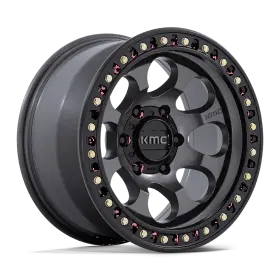 Km550ab18906818-4n Kmc Km550 Riot Sbl 18x9 18 Anthracite And Black Lip Wheel 6x139.7 6x5.5 Qty 4