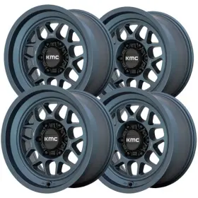 Km725lx18856800 Kmc Set Of 4 Km725 Terra 18x8.5 6x5.5 Inch 0mm Blue Wheels Rims 18