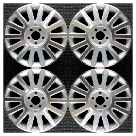 3w1z1007aa Lincoln Set 2003 2004 2005 Town Car Oem Factory Machined Silver Wheels Rims 3504 3w1z1007aa Lincoln Set 2003 2004 2005 Town Car Oem Factory Machined Silver Wheels Rims 3504