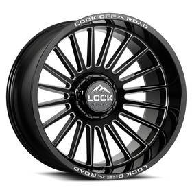Lock Extreme Invasion-22186gbm 22x10 Invasion Gloss Black Milling Wheels 8x6.5 -18mm Set Of 4