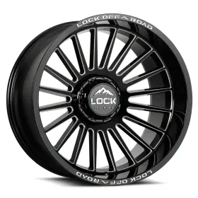 Invasion-22186gbm Lock Extreme 22x10 Invasion Gloss Black Milling Wheels 8x6.5 -18mm Set Of 4