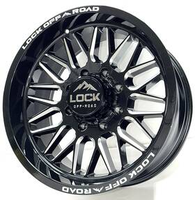 Lock Off Road Apex-2988gbm 20 X9 Inch Gloss Black Milled Apex Rims Fits 2025 Chevy Silverado 3500 8x180 1