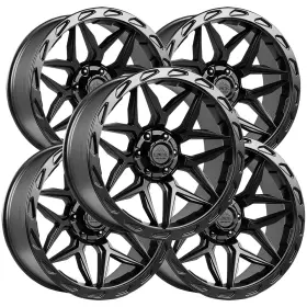 Matrix-2136mb Lock Off-road Set Of 5 Matrix 20x10 6x135/6x5.5 Inch -18mm Matte Black Wheels Rims