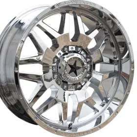 60509830 Lonestar 20 Inch Chrome Renegade Wheels 20x9 8x180 12mm 2011 Chevy Silverado 2500