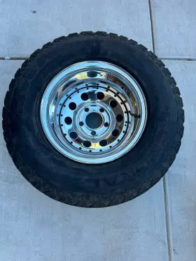 7jjx15 Mangels Vintage 15 Inch X 7 Chrome 10 Slot Modular Steel Wheel. 5 Lug 5.5